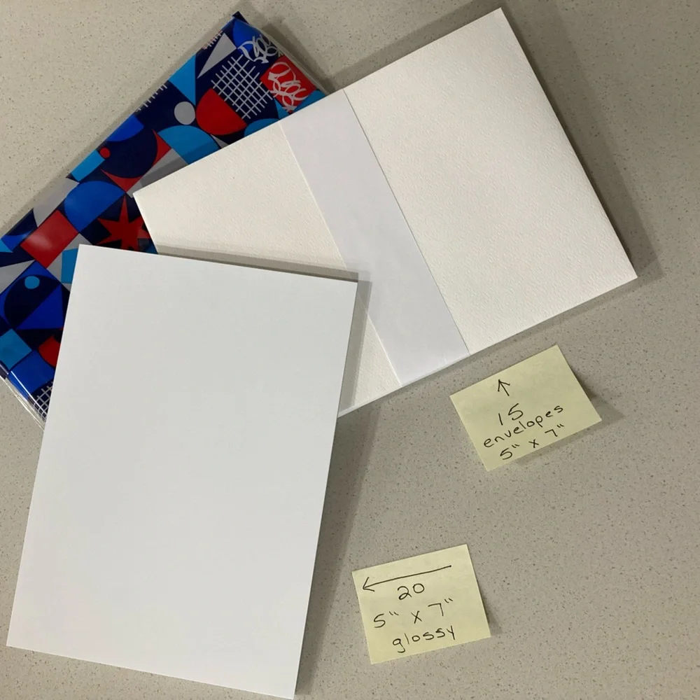 HP product set of photo paper and envelopes